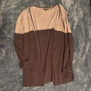 Alfani Two-Tone Open Front Women’s Sweater Cardigan - light& dark gray